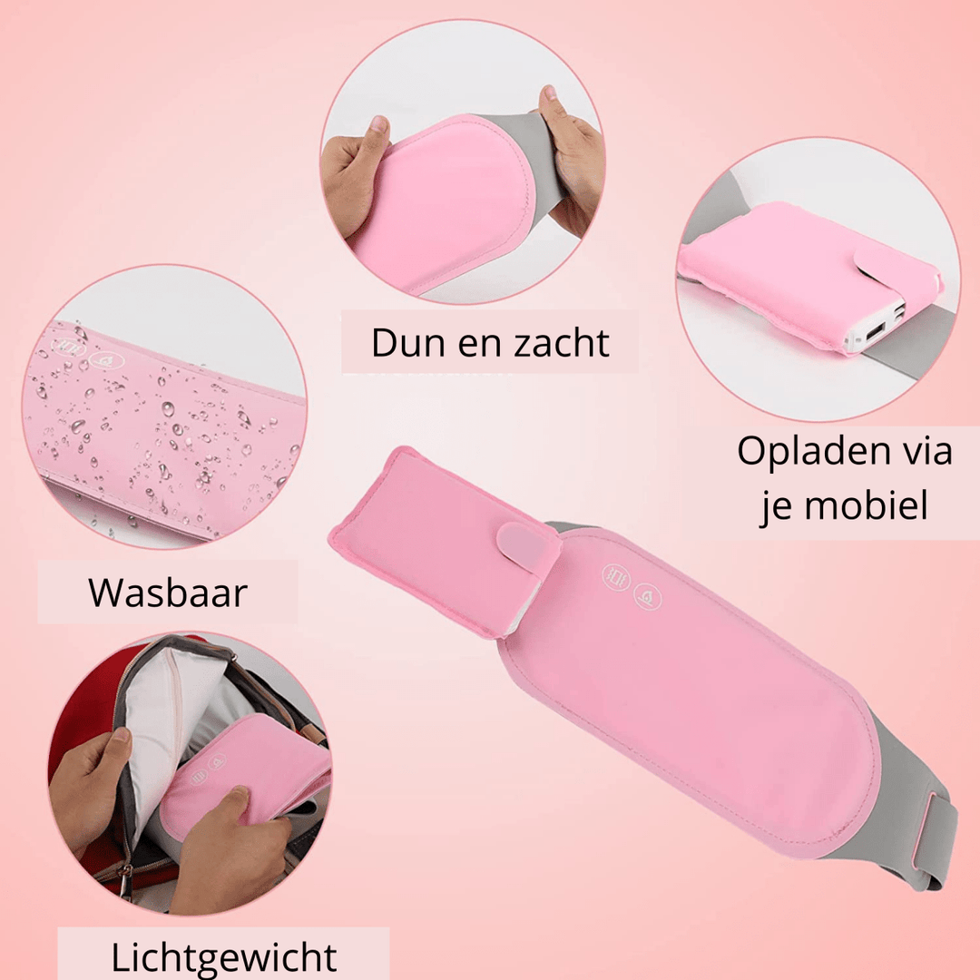 Harwelton™ Cordless Tummy Heat Pad with Vibration and 3 Heat Levels