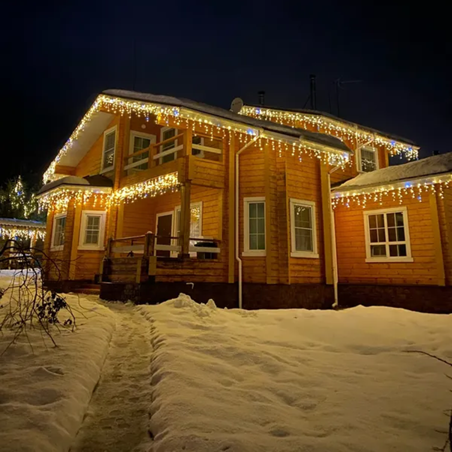 Harwelton™ Warm White LED Icicle Curtain Lights, Weatherproof
