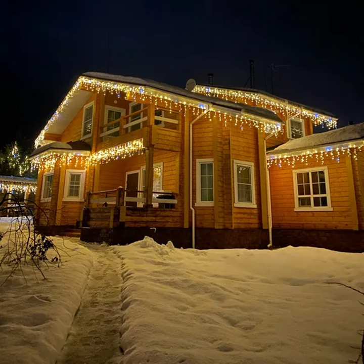 Harwelton™ Warm White LED Icicle Curtain Lights, Weatherproof