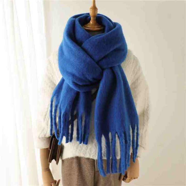 Mustard thick fluffy winter scarf