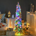Small flocked pencil tree with lights