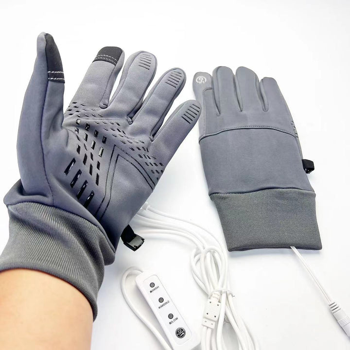 Black USB heated touchscreen gloves