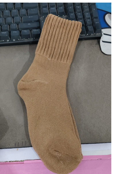 Thick caramel knit crew socks