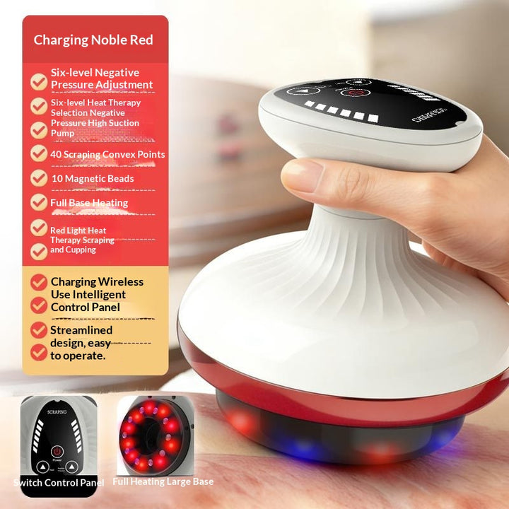 Handheld cupping and scraping massager with lit base