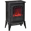 black electric stove fire with clear glass front