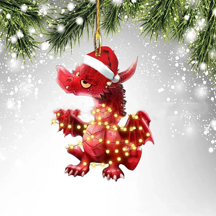 Acrylic Dinosaur Dragon Egg Christmas Tree Ornament – 8 cm