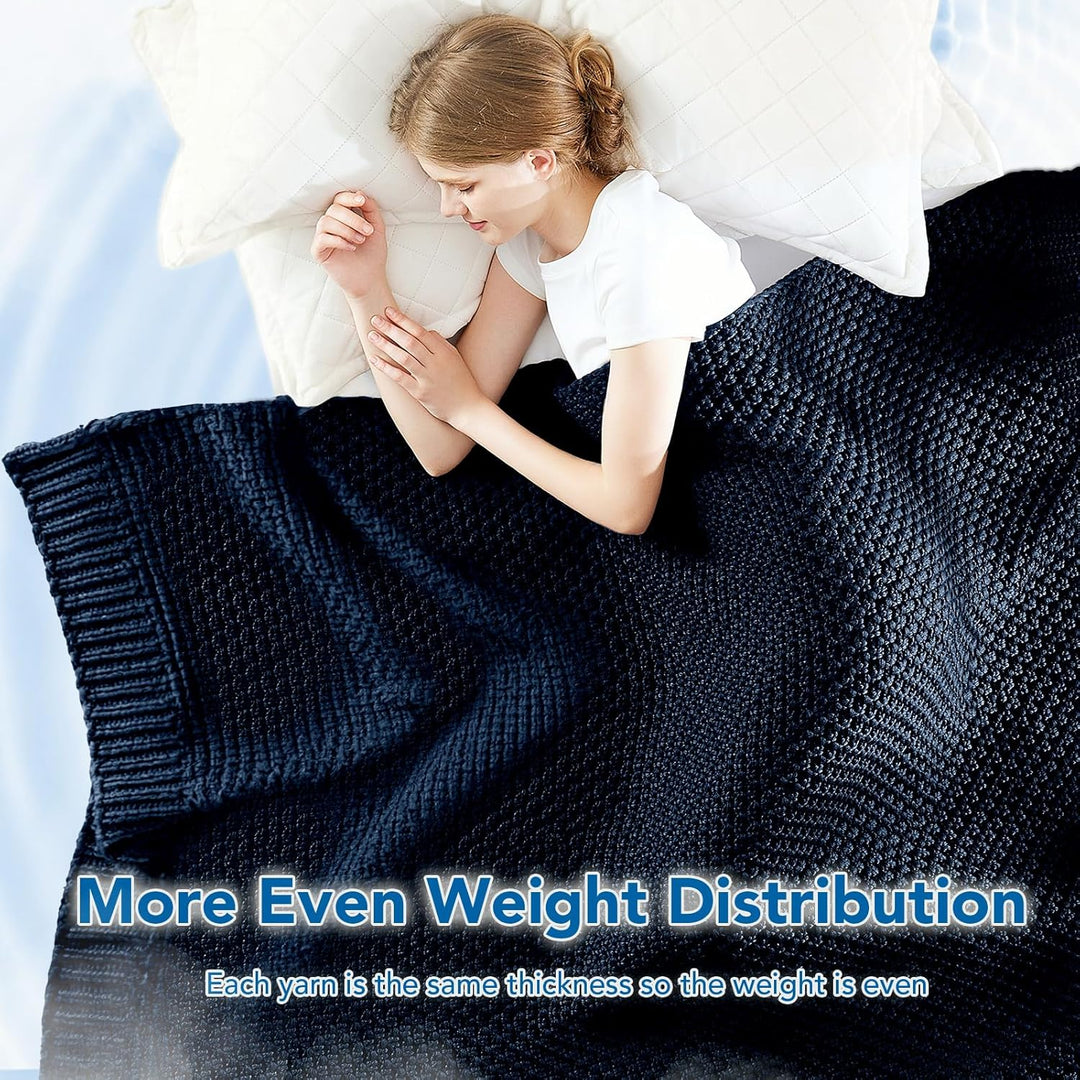 Chunky Knit Weighted Blanket in Breathable Cooling Microfibre