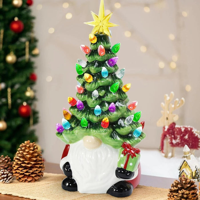 Harwelton™ DIY Light-Up Christmas Gnome Tree with 30 Coloured LEDs
