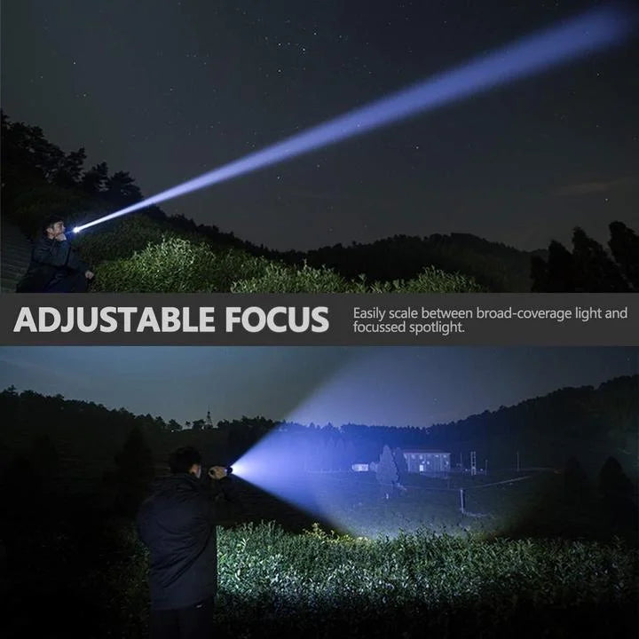 Harwelton™ Rechargeable XHP50 LED Torch with Zoom and Battery Display