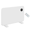 white slim panel heater on feet with LED display