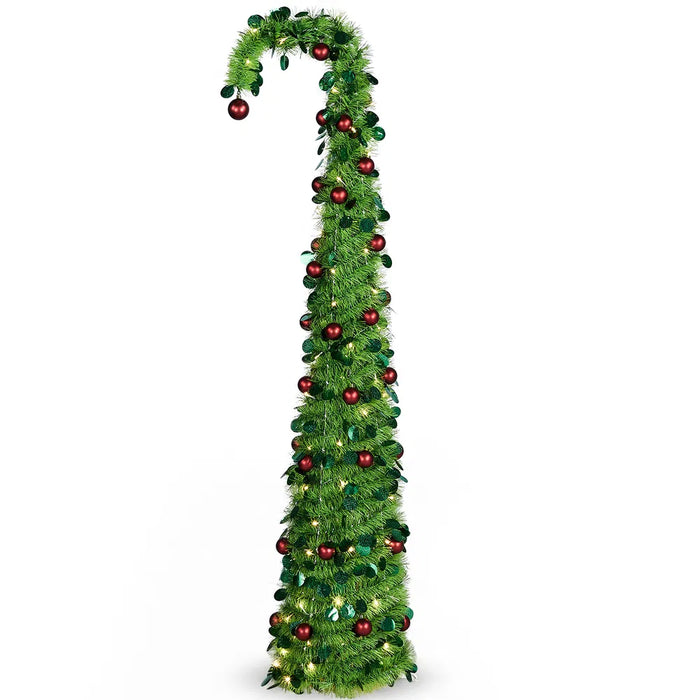 Harwelton 6ft Pop-Up Christmas Tree with Lights and Bent Top