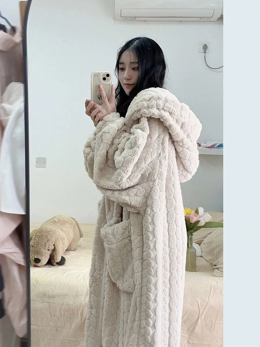 Amy Nightfall Bathrobe – Cozy Winter Lounging Robe