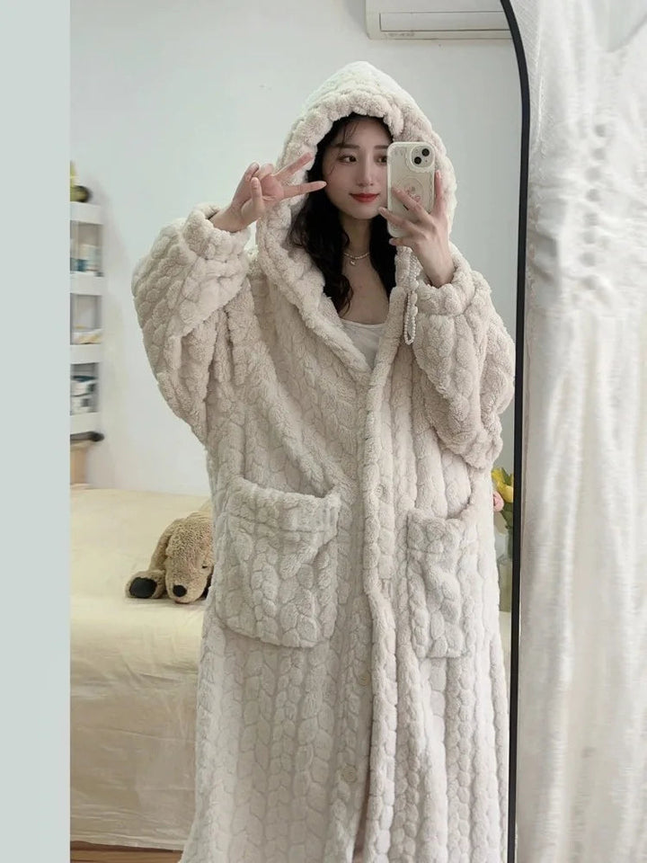 Amy Nightfall Bathrobe – Cozy Winter Lounging Robe