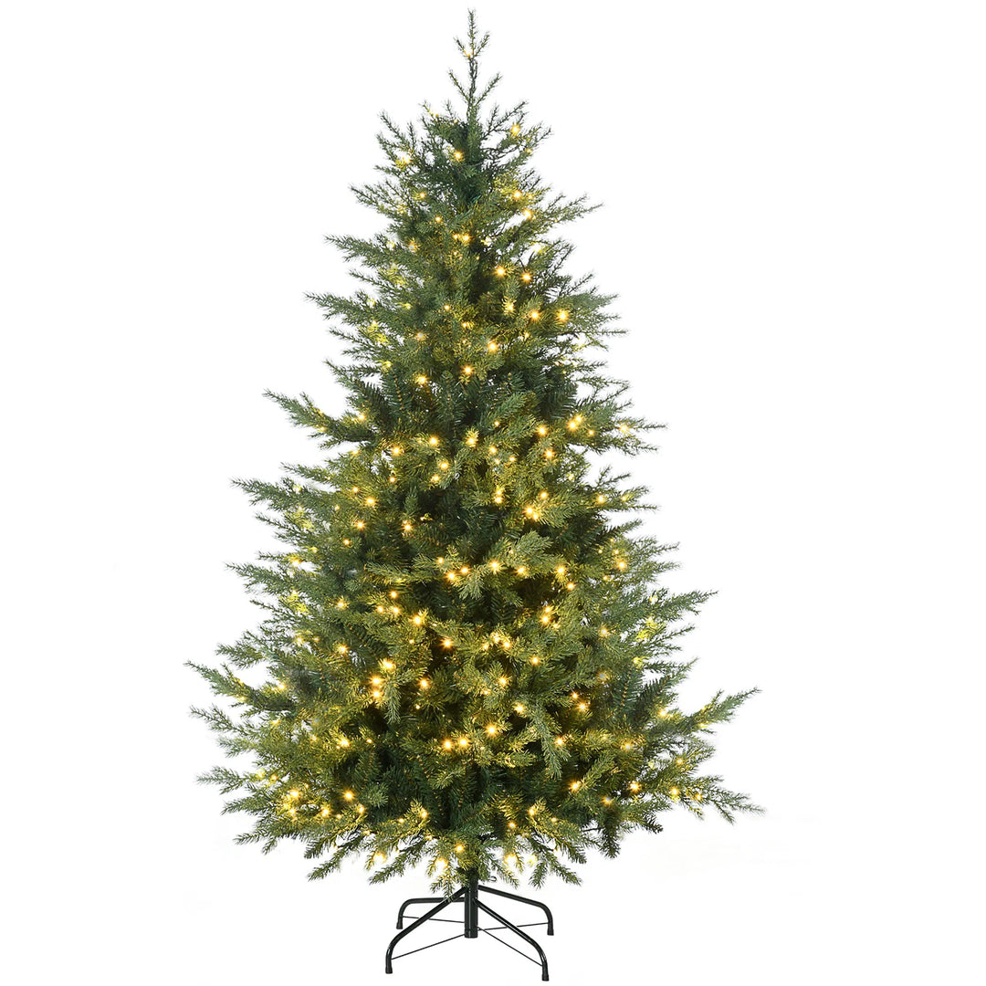 Realistic pre-lit fir with warm lights