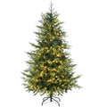 Realistic pre-lit fir with warm lights