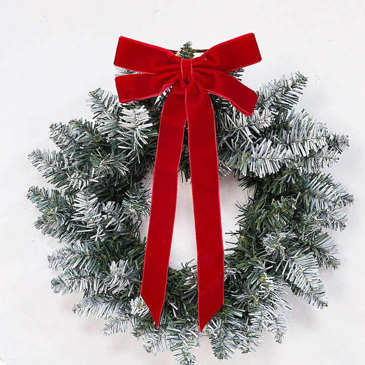 Red velvet Christmas bow with gold cord