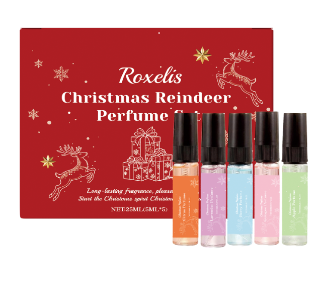 Harwelton Christmas Reindeer Gift Box with 6 Mini Perfume Sprays