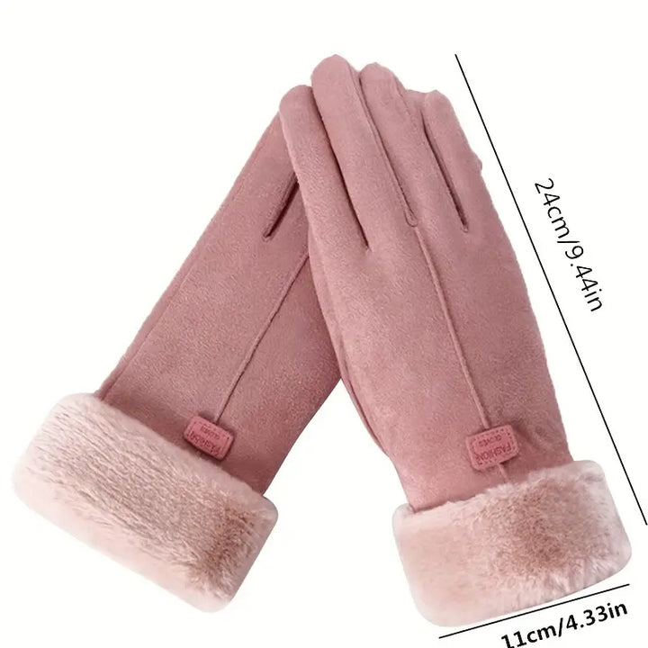 Harwelton™ Velvet-Lined Suede Winter Gloves with Plush Cuff