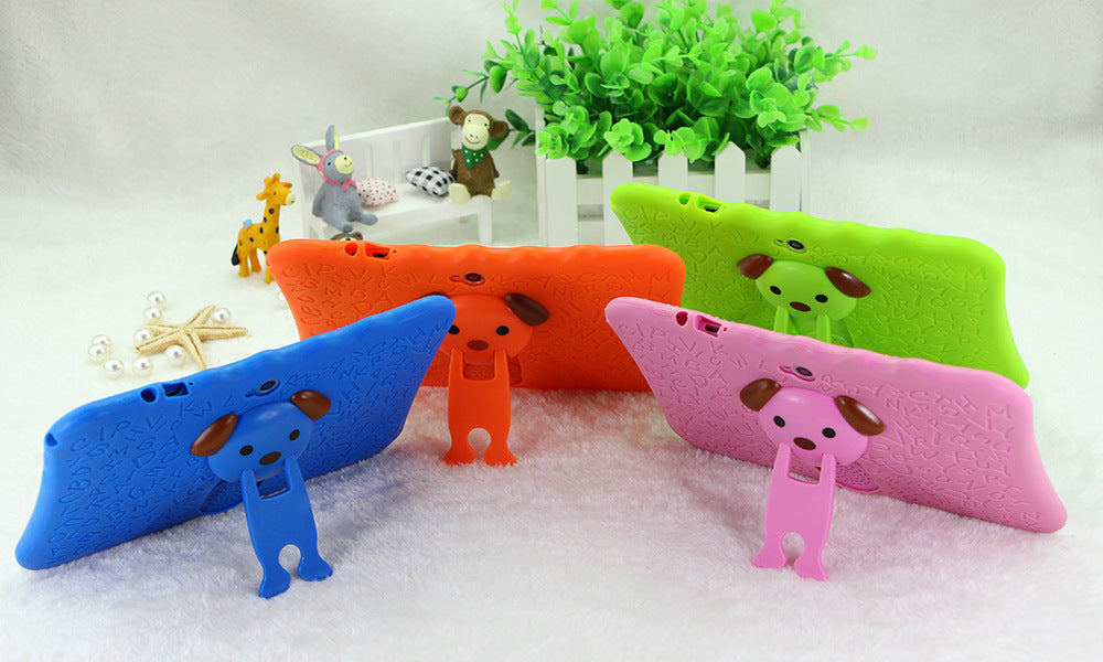 Kids tablet in blue silicone case