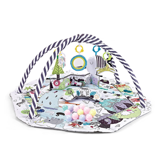 Baby Play Gym and Activity Mat with Arches and Hanging Toys
