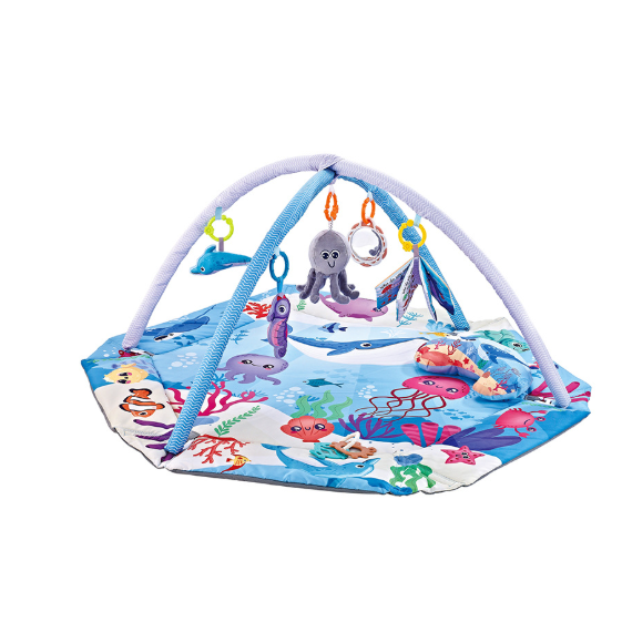 Baby Play Gym and Activity Mat with Arches and Hanging Toys