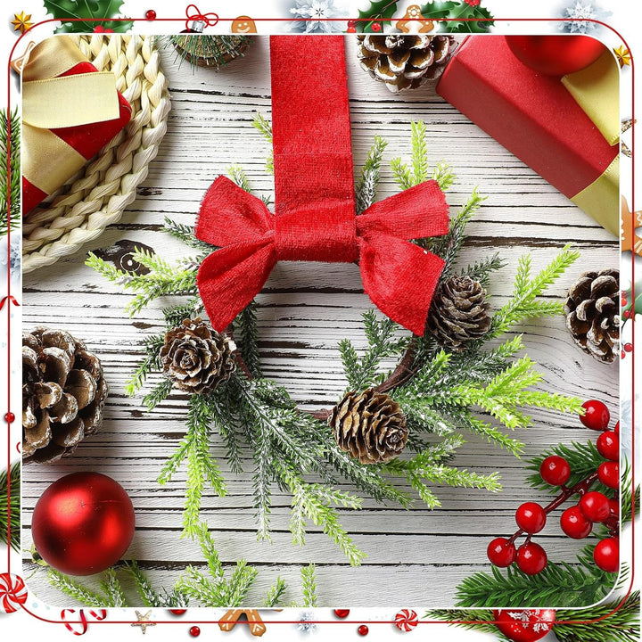 Small Christmas wreath with red ribbon bow