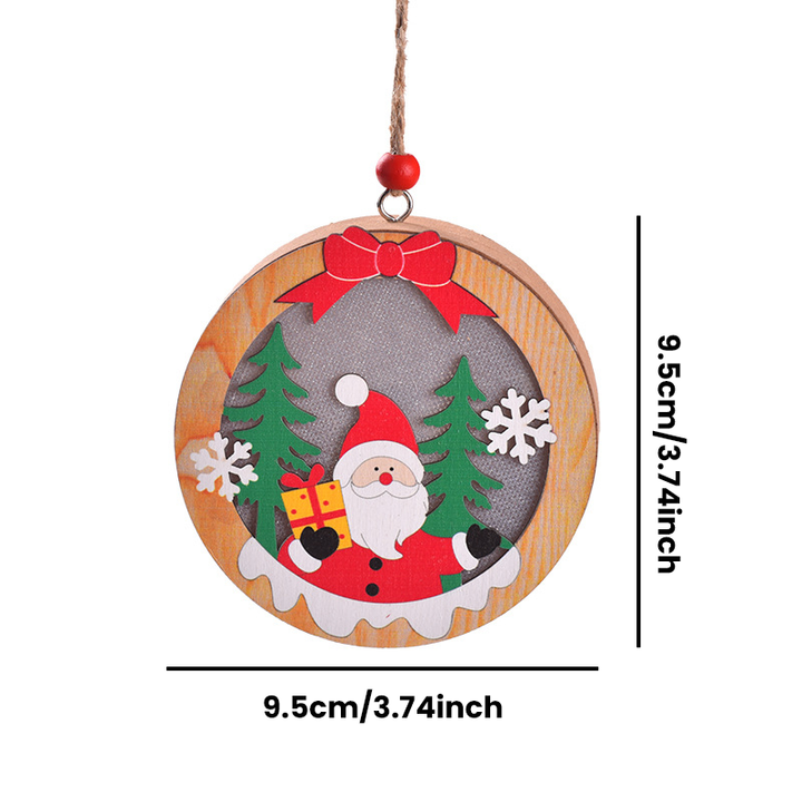 Wooden Christmas Light Box Ornament in Round or Star Shape