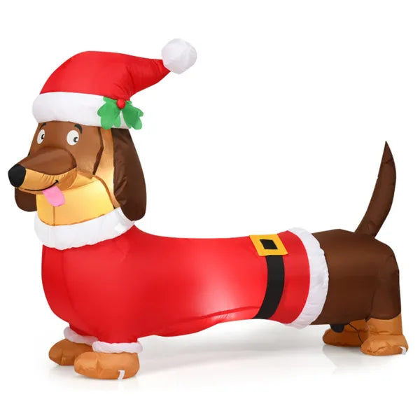 Harwelton 5ft Inflatable Dachshund in a Santa Outfit