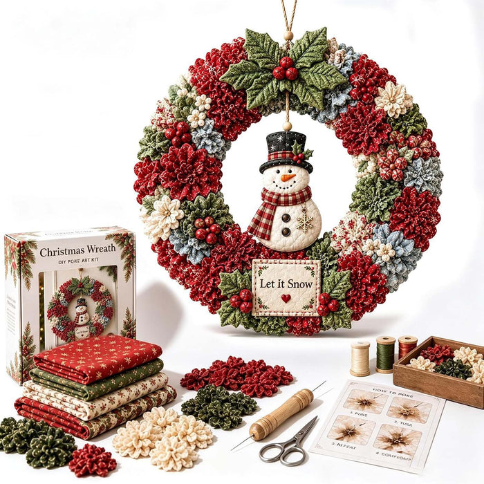 Harwelton DIY fabric Christmas wreath sewing kit in gift box