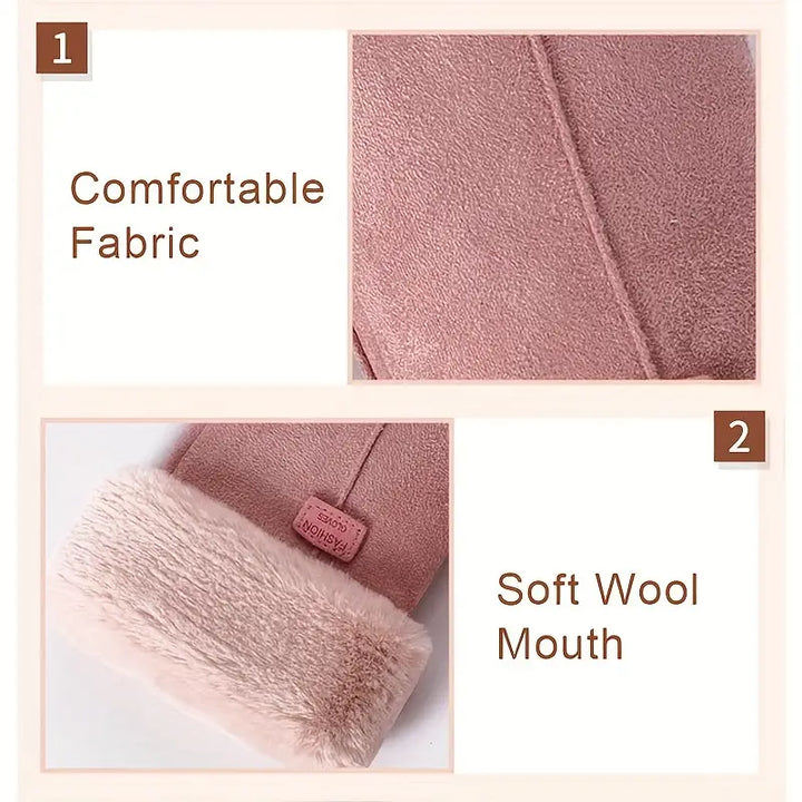 Harwelton™ Velvet-Lined Suede Winter Gloves with Plush Cuff