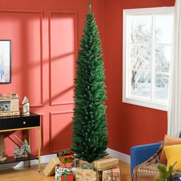 Harwelton Tall Slim Pencil Christmas Tree, 8ft Unlit