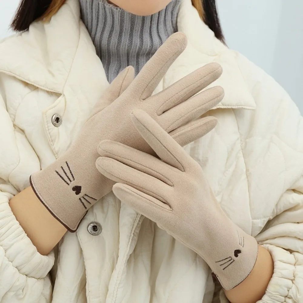 Cute Cat Touchscreen Winter Gloves for Women