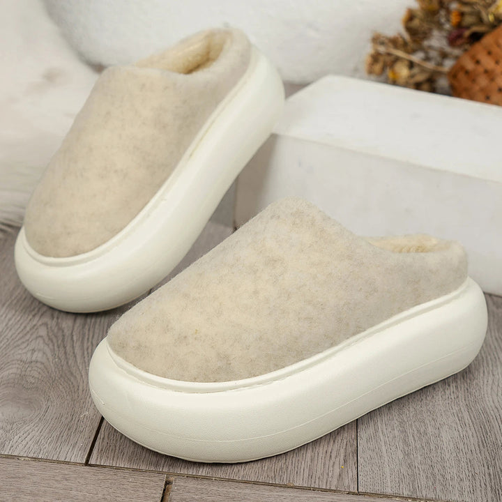 Plush Winter Slippers for Women with Anti-Slip Sole