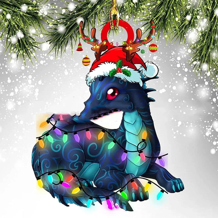Acrylic Dinosaur Dragon Egg Christmas Tree Ornament – 8 cm