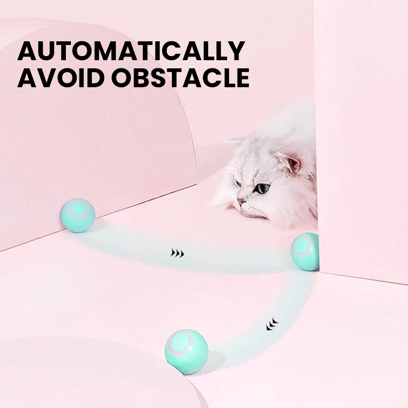 Interactive Rolling Cat Toy Ball with Smart Obstacle Sensor