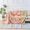 Harwelton™ Boho Floral Cotton Throw with Fringe in Cream and Orange