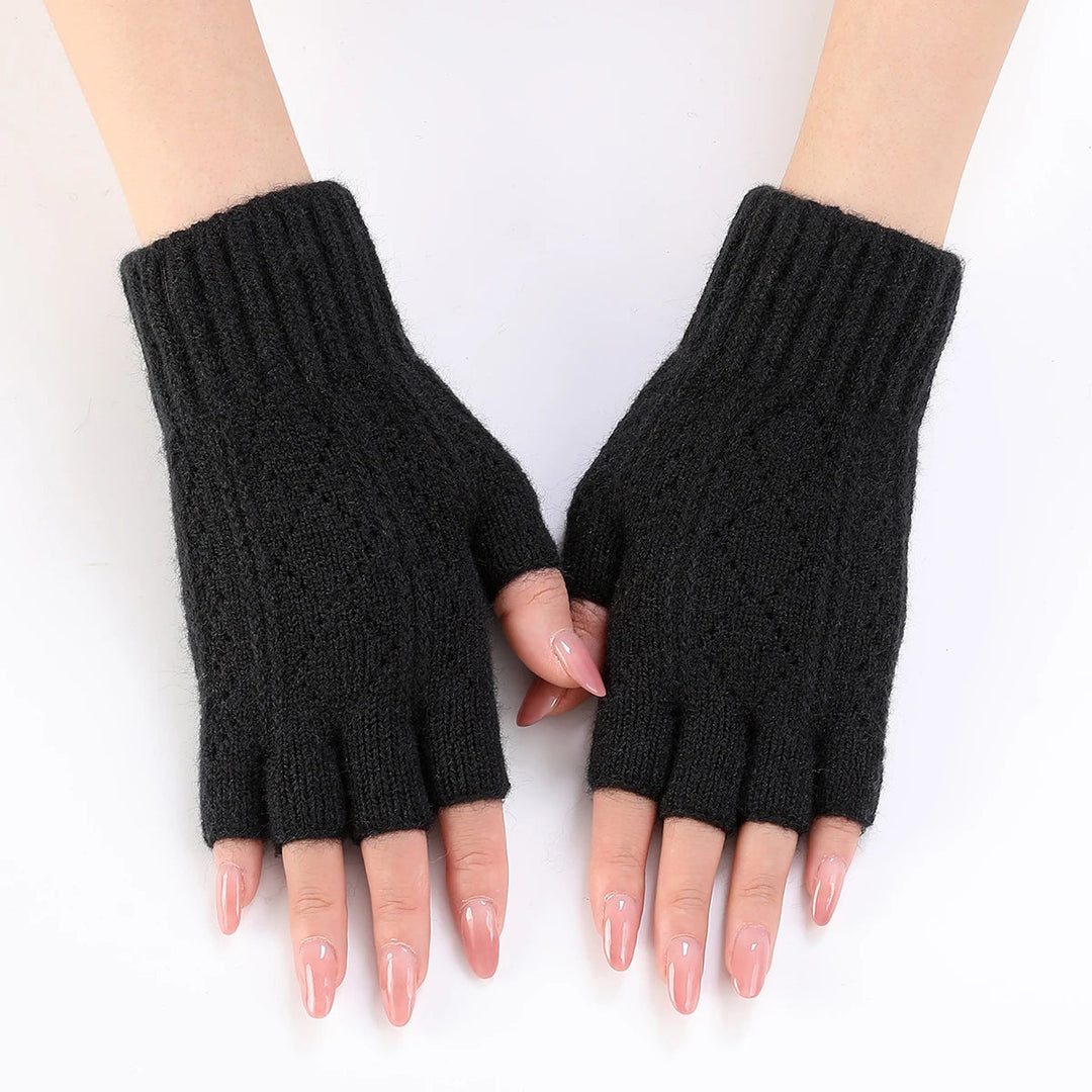 Soft Knit Fingerless Gloves with Ribbed Cuffs for Cosy Hands
