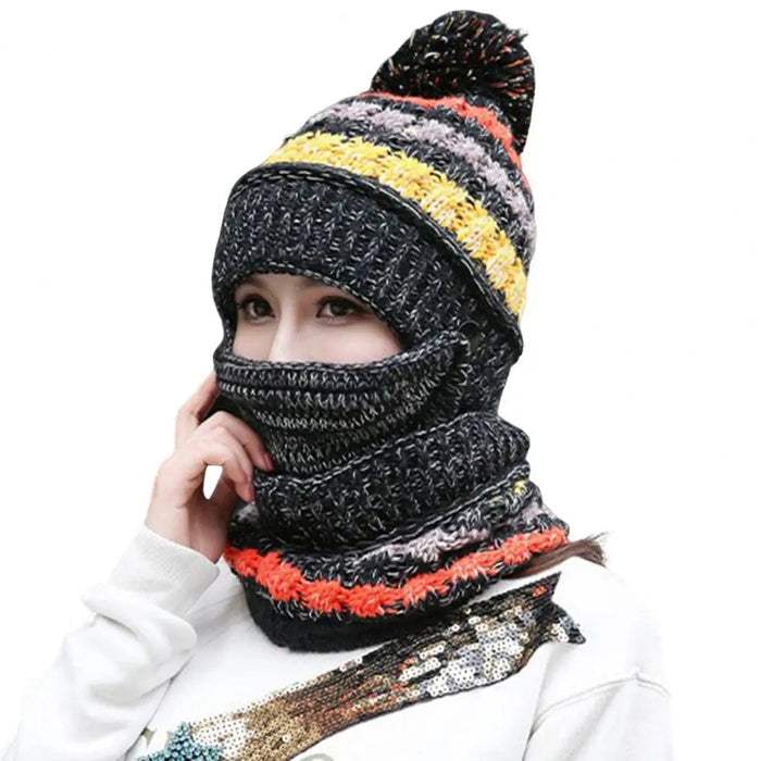 Harwelton™ Women's Knitted Hat and Scarf Set with Velvet Lining