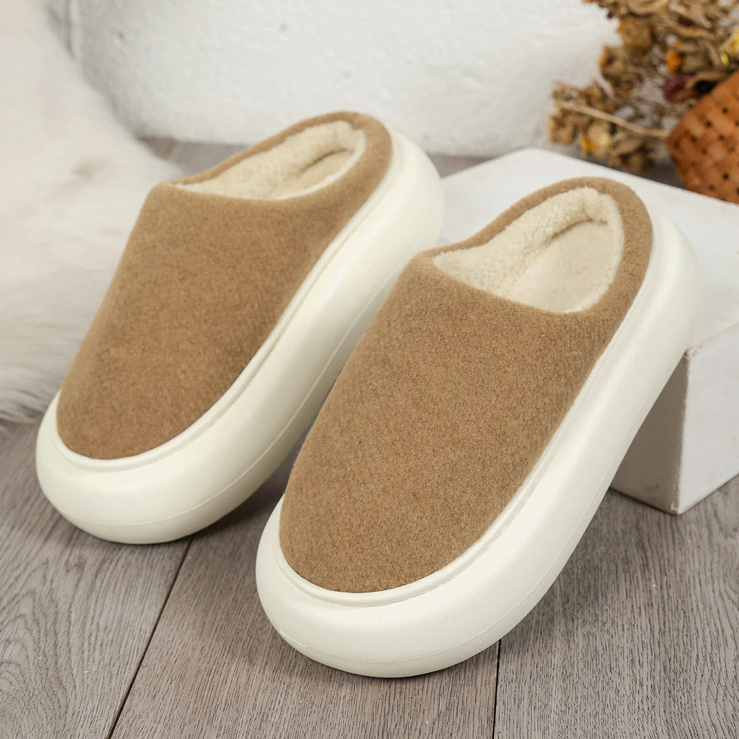 Plush Winter Slippers for Women with Anti-Slip Sole
