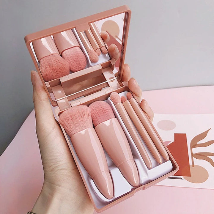 Harwelton™ Mini Make-Up Brush Set with Mirror in a Compact Case