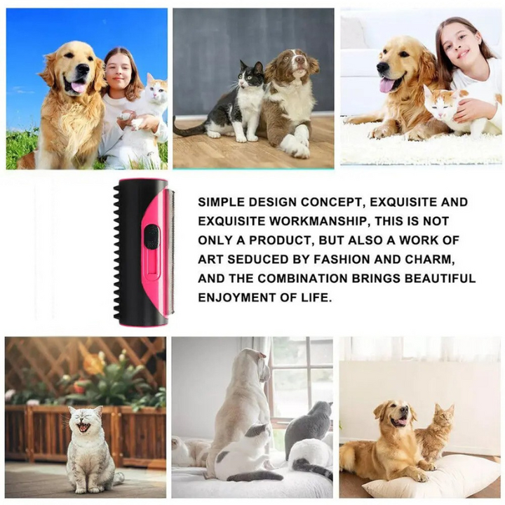 2-in-1 Deshedding Brush and Pet Hair Remover for Dogs and Cats