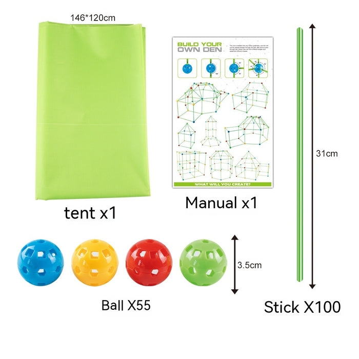 Harwelton Den Building Kit for Kids with Glow-in-the-Dark Sticks
