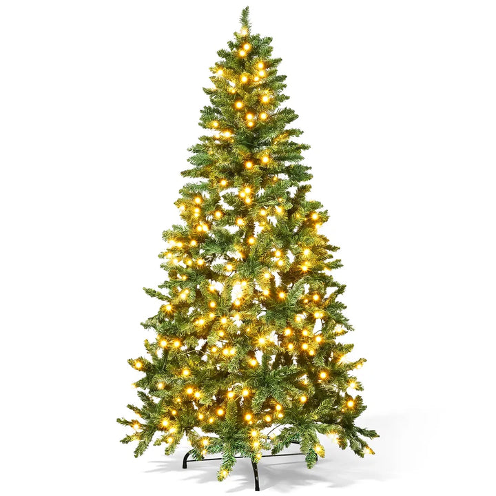 Flat-back half Christmas tree with lights