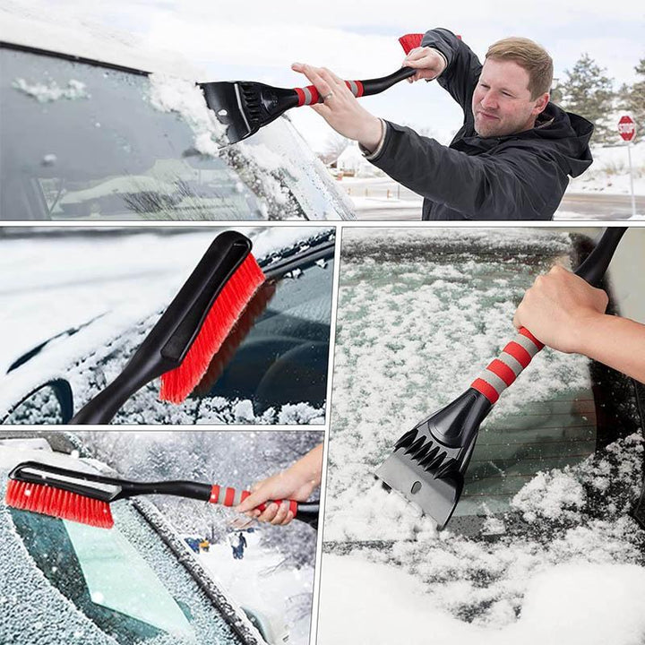 Soft-Grip Snow Brush with Notched Ice Scraper