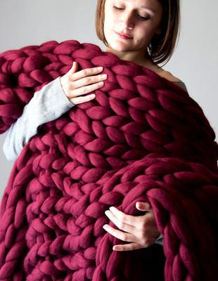 Chunky Knit Blanket, Super Thick and Cloud-Soft
