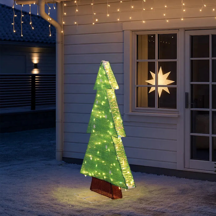Harwelton Lighted Outdoor Christmas Tree Silhouette, 120 cm