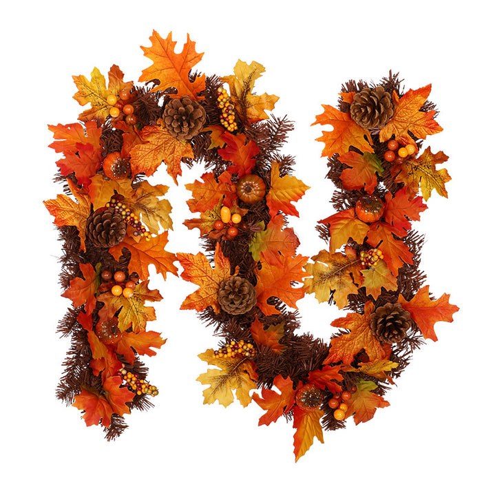 Harwelton Autumn garland with maple leaves, pine cones and berries