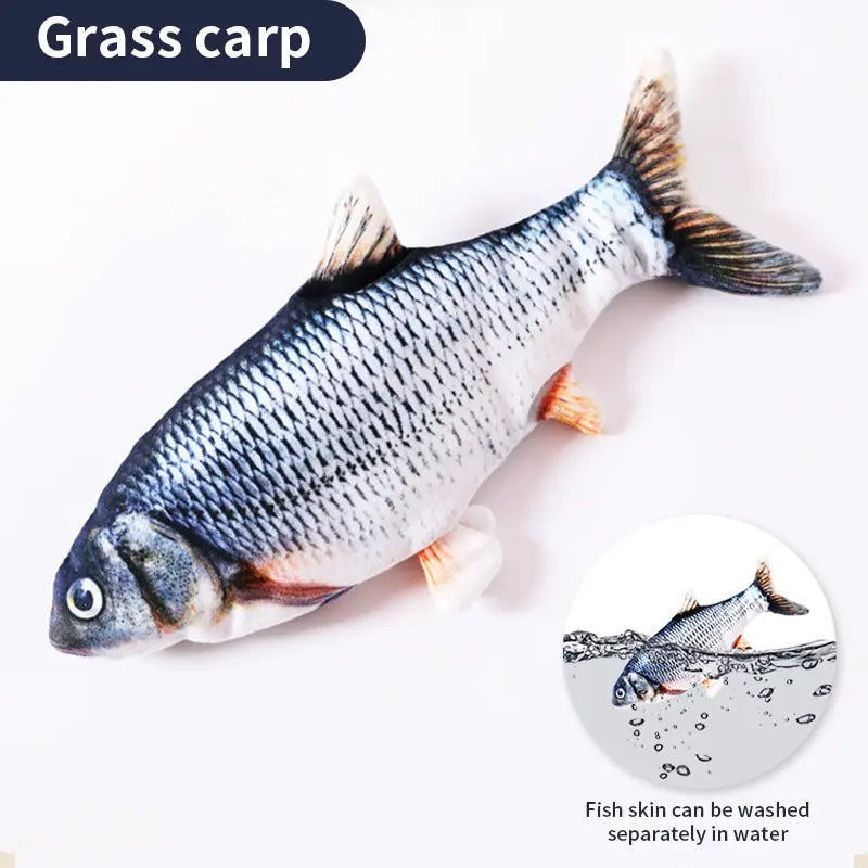 Flopping Fish Cat Toy, Rechargeable via USB with Lifelike Wiggle