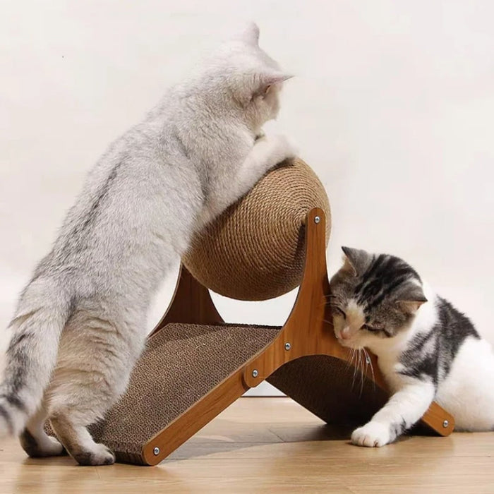 Harwelton™ Cat Scratching Ball with Sisal Rope and Cardboard Ramp