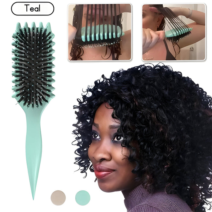 Harwelton™ Boar Bristle Curl Brush for Defined, Tangle-Free Curls